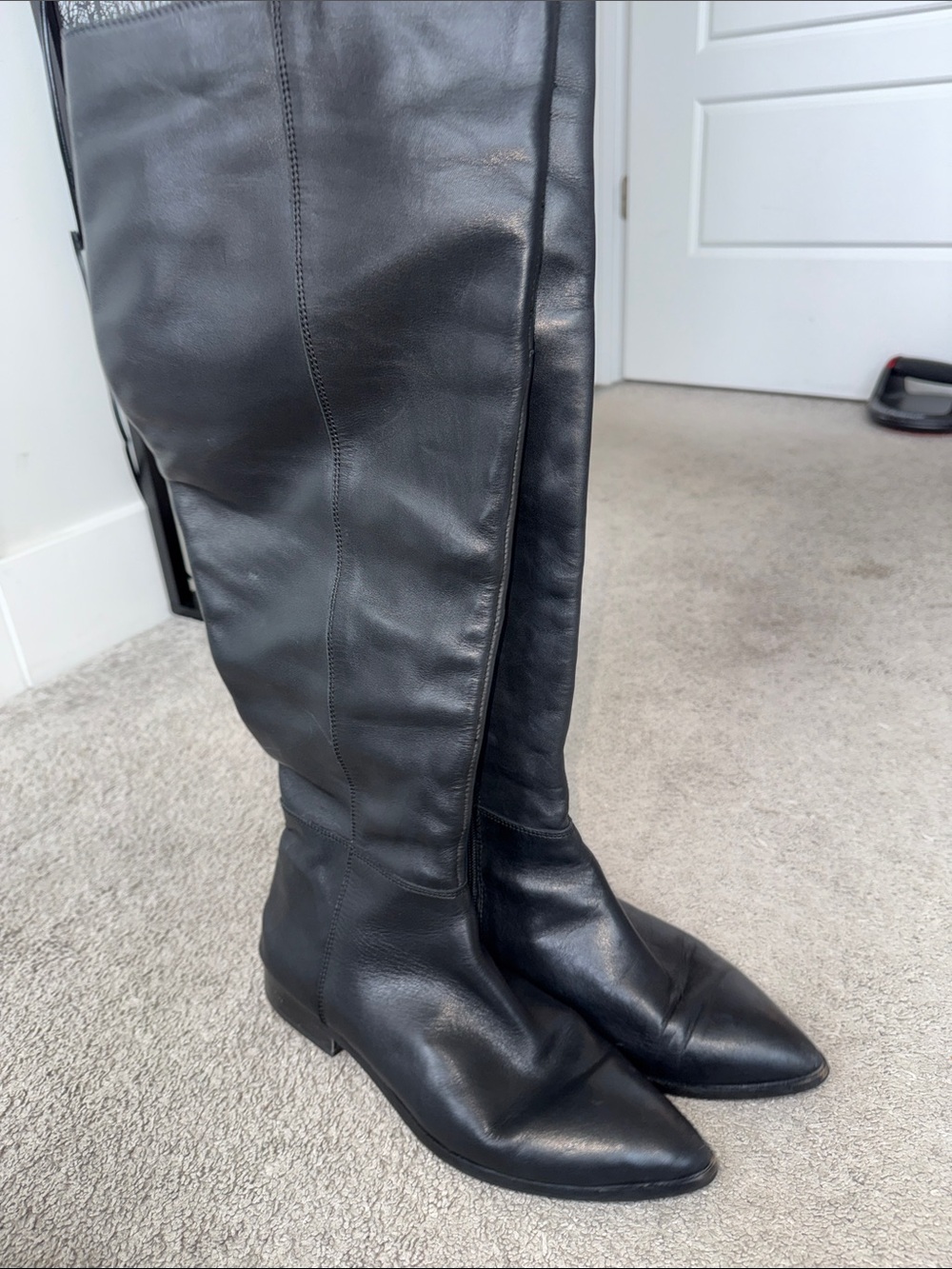 Seychelles Black Leather Over-the-Knee Riding Boots